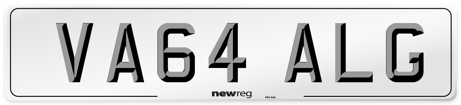 VA64 ALG Number Plate from New Reg
